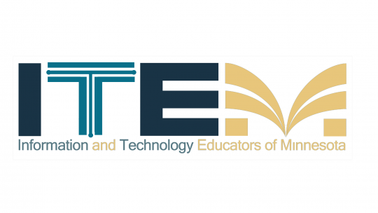 The blue and yellow wordmark for the Information and Technology Educators of Minnesota (ITEM).
