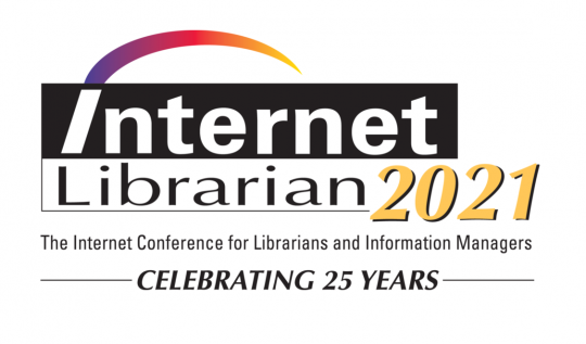 The wordmark for Internet Librarian 2021, featuring the subtitle, "The Internet Conference for Librarians and Information Managers. Celebrating 25 Years.