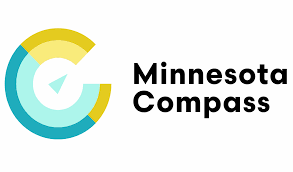 Yellow and teal partial circle- Minnesota Compass logo
