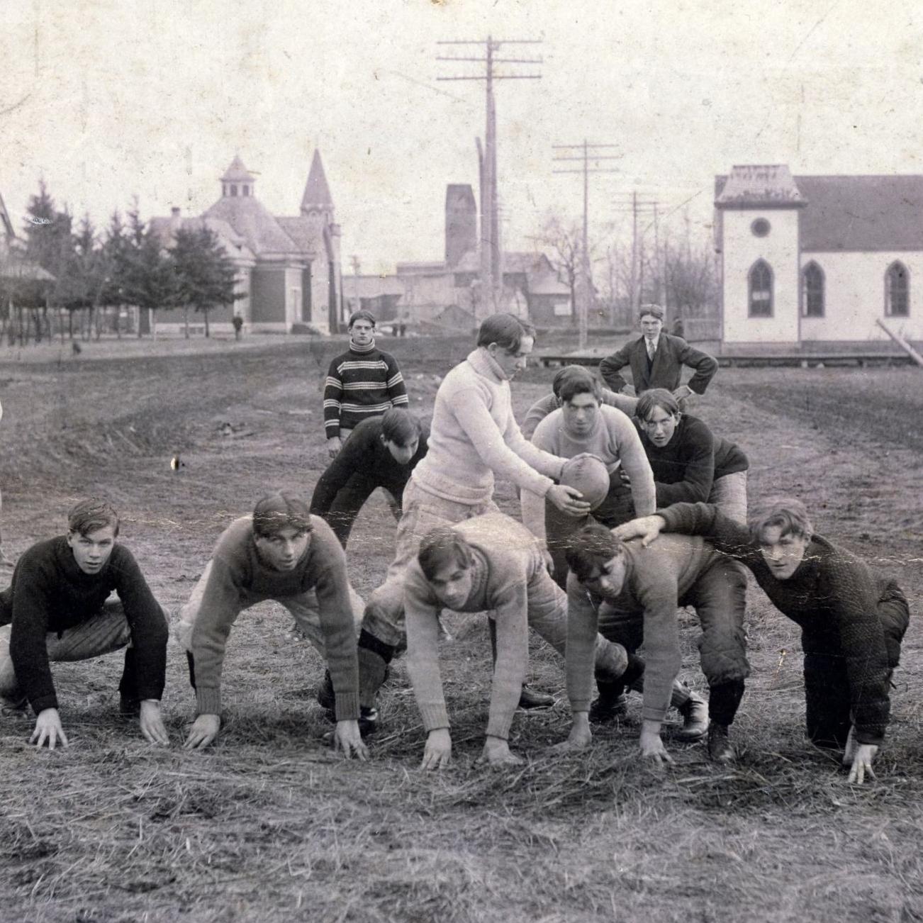 First football team of Thief River Falls, c. 1900